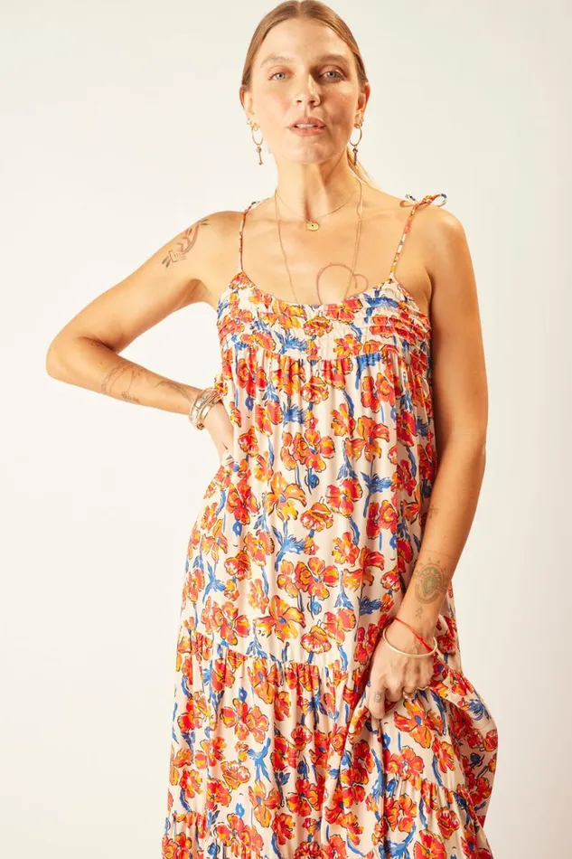 Dresses Shop Natalie Martin MELANIE DRESS Silk Watercolor Clementine