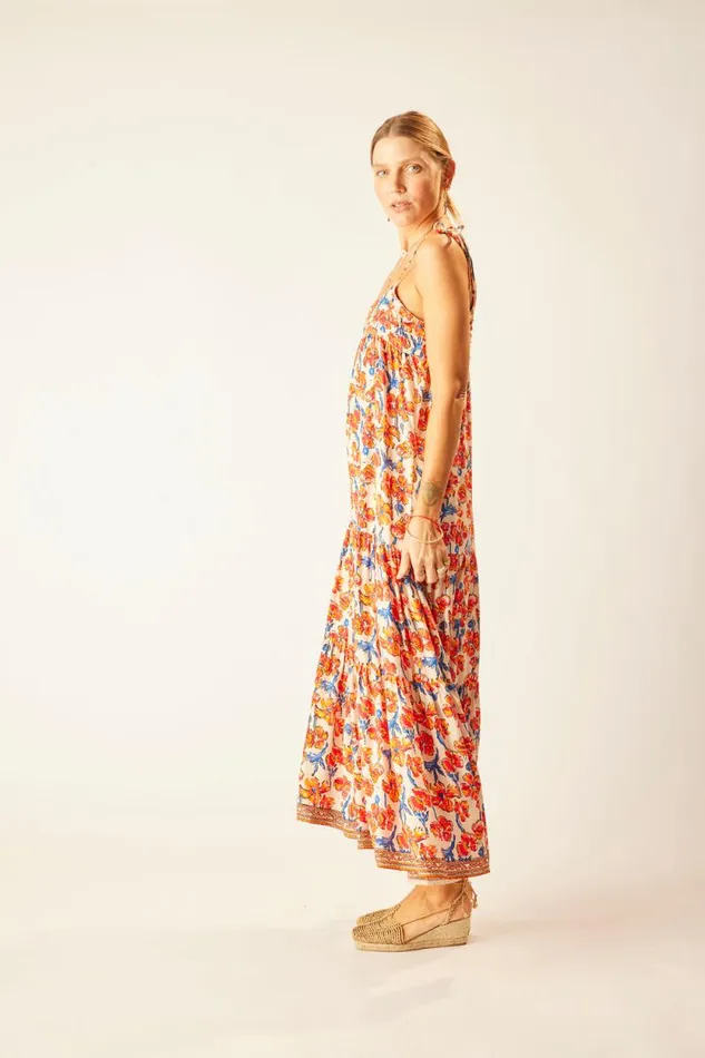 Dresses Shop Natalie Martin MELANIE DRESS Silk Watercolor Clementine