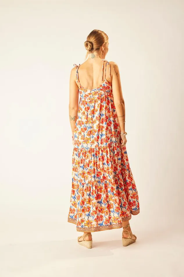 Dresses Shop Natalie Martin MELANIE DRESS Silk Watercolor Clementine