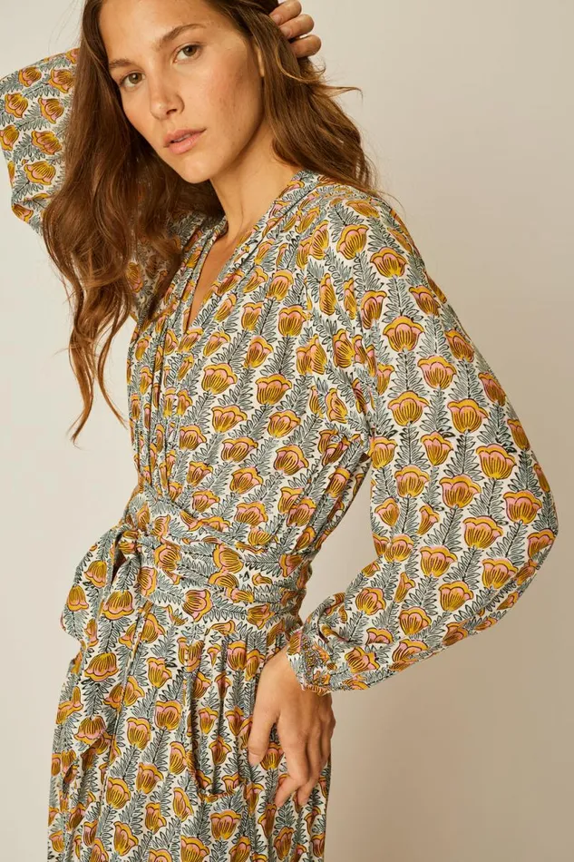 Dresses Shop Natalie Martin NICO LS MAXI WITH SASH Tulip French Blue