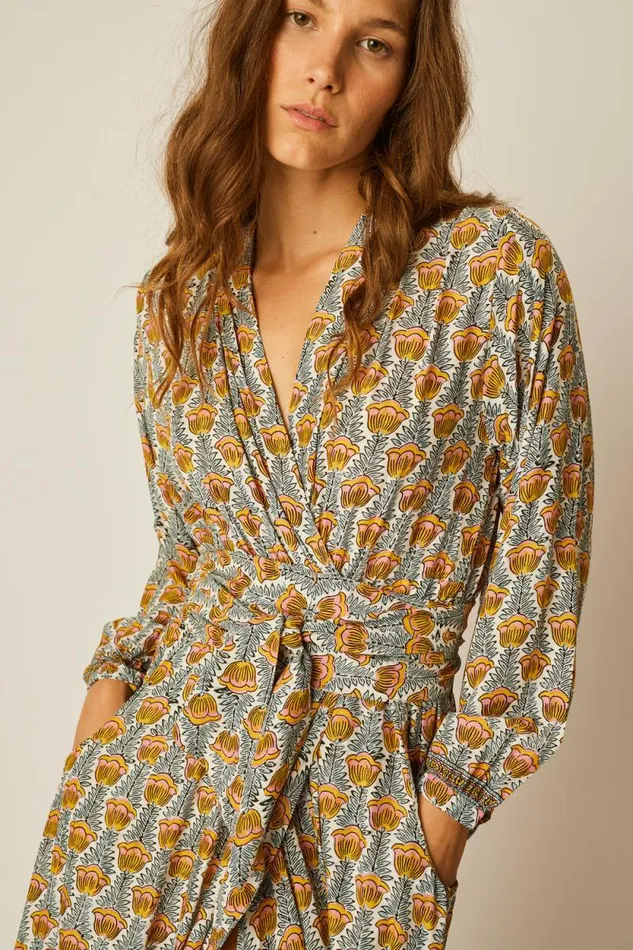 Dresses Shop Natalie Martin NICO LS MAXI WITH SASH Tulip French Blue