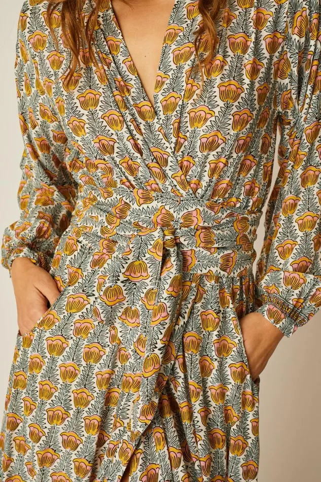 Dresses Shop Natalie Martin NICO LS MAXI WITH SASH Tulip French Blue