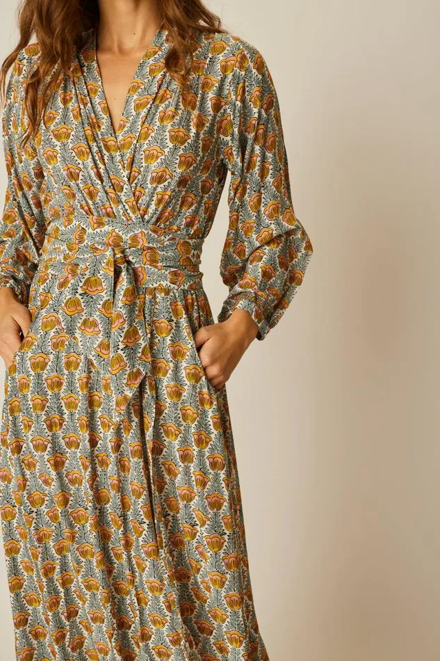 Dresses Shop Natalie Martin NICO LS MAXI WITH SASH Tulip French Blue