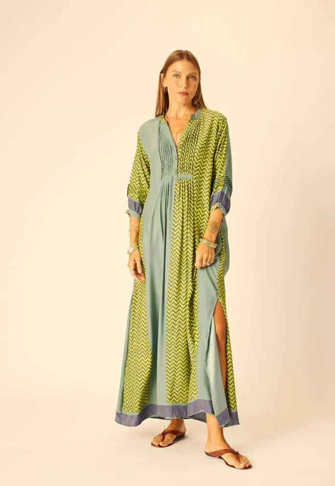 Dresses Shop Natalie Martin SAMMIE MAXI Block Zigzag Noire
