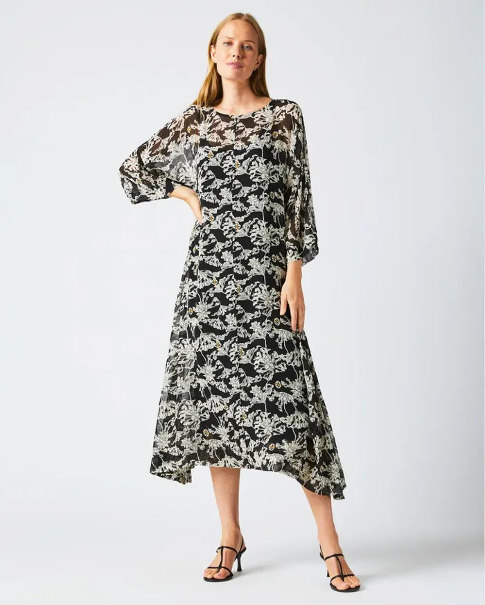 Dresses Women Billy Reid Sheer Zen Dress Blackwhite