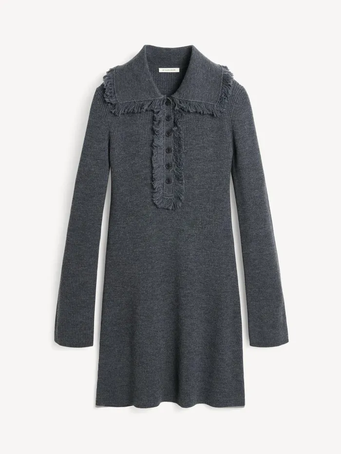 Dresses Women By Malene Birger Tonai Merino Wool Dress Jet Grey
