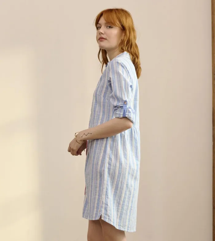 Dresses Women Hatley Cara Shirt Dress 8211 Light Blue Stripes