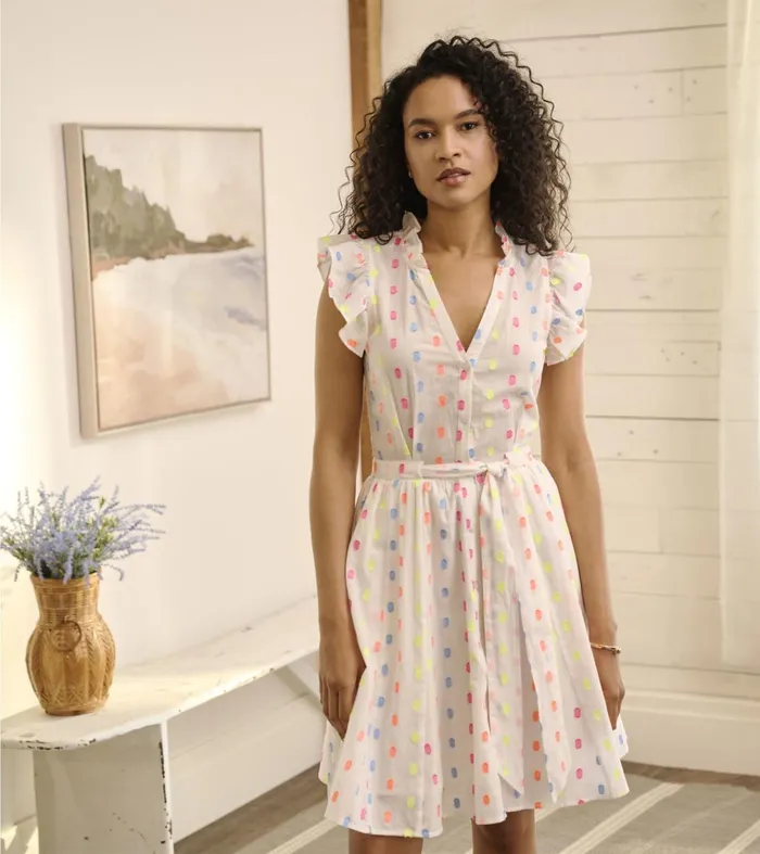 Dresses Women Hatley Godet Belted Dress 8211 Summer Dots