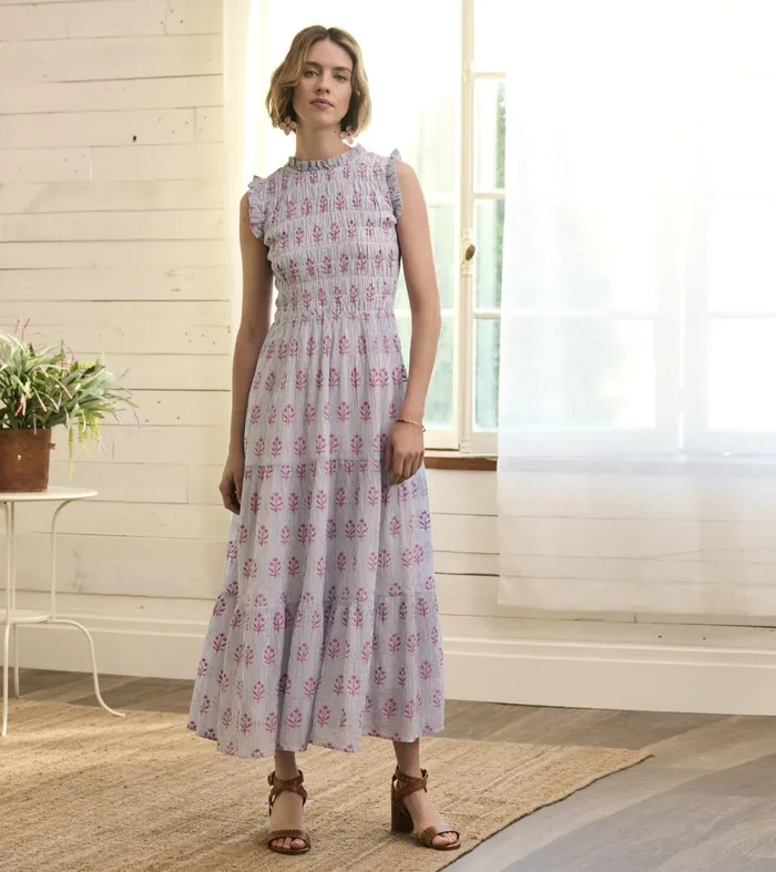 Dresses Women Hatley Smocked Maxi Dress 8211 Wildflower Seersucker