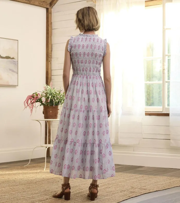 Dresses Women Hatley Smocked Maxi Dress 8211 Wildflower Seersucker