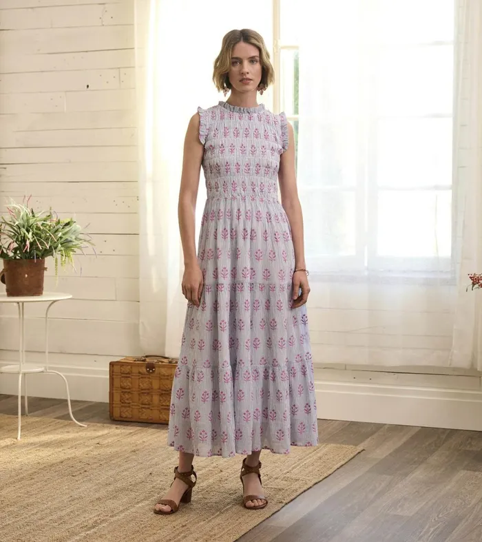 Dresses Women Hatley Smocked Maxi Dress 8211 Wildflower Seersucker