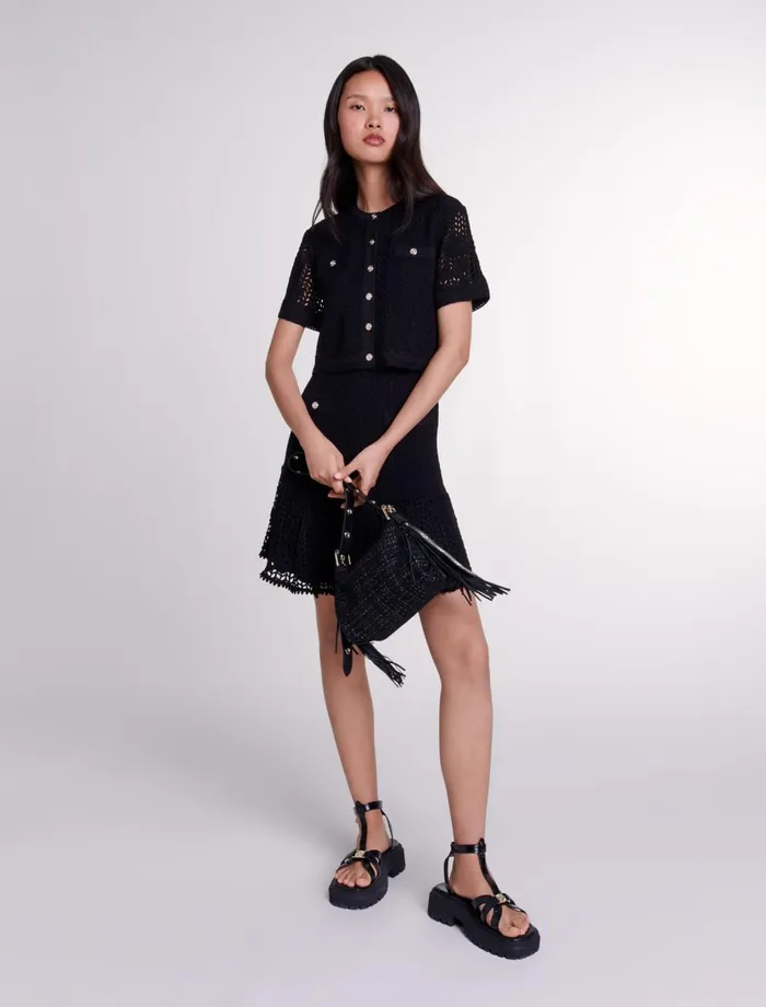 Dresses Women Maje 2In1 Crochet Dress Black