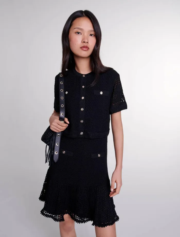 Dresses Women Maje 2In1 Crochet Dress Black