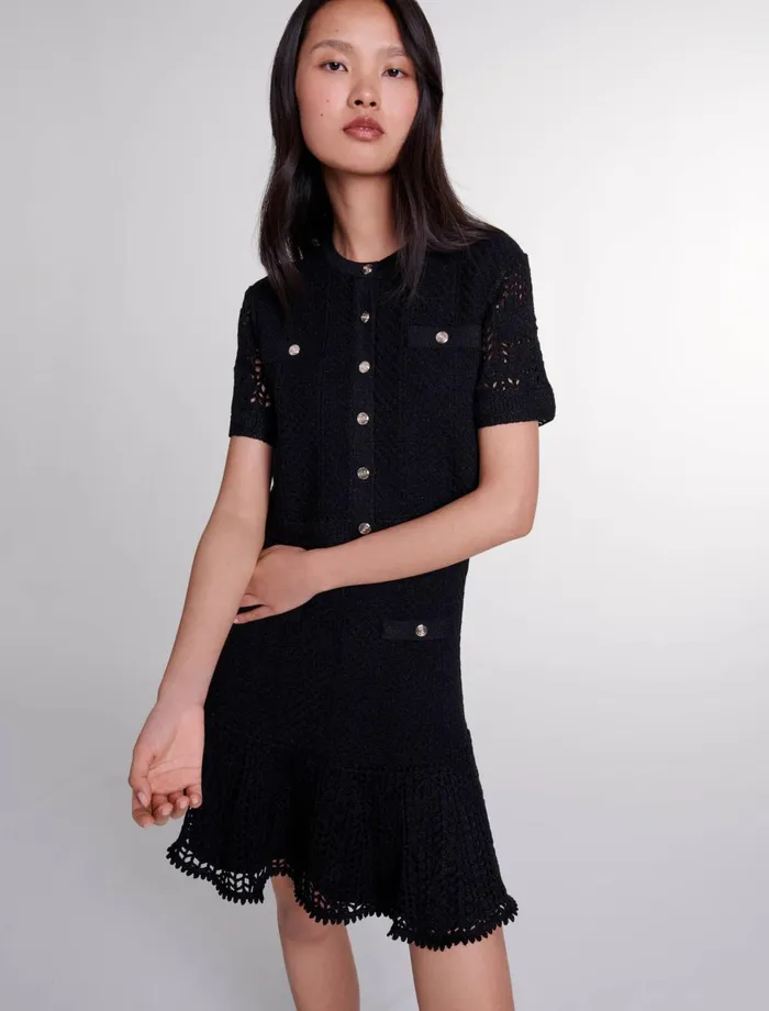 Dresses Women Maje 2In1 Crochet Dress Black