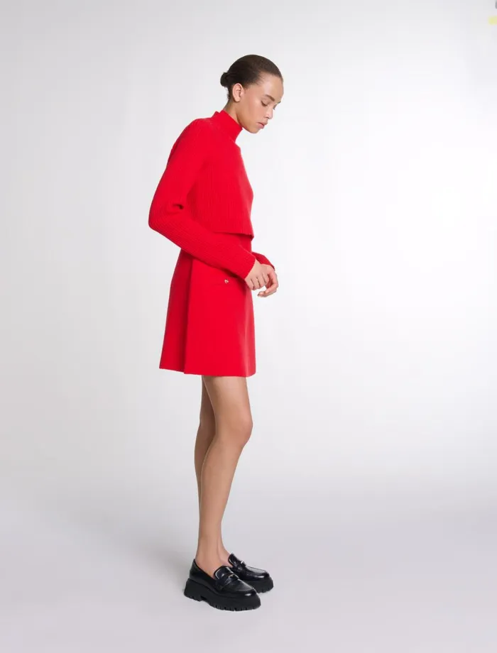 Dresses Women Maje Knit 2In1 Short Dress Red