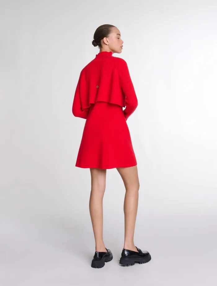 Dresses Women Maje Knit 2In1 Short Dress Red