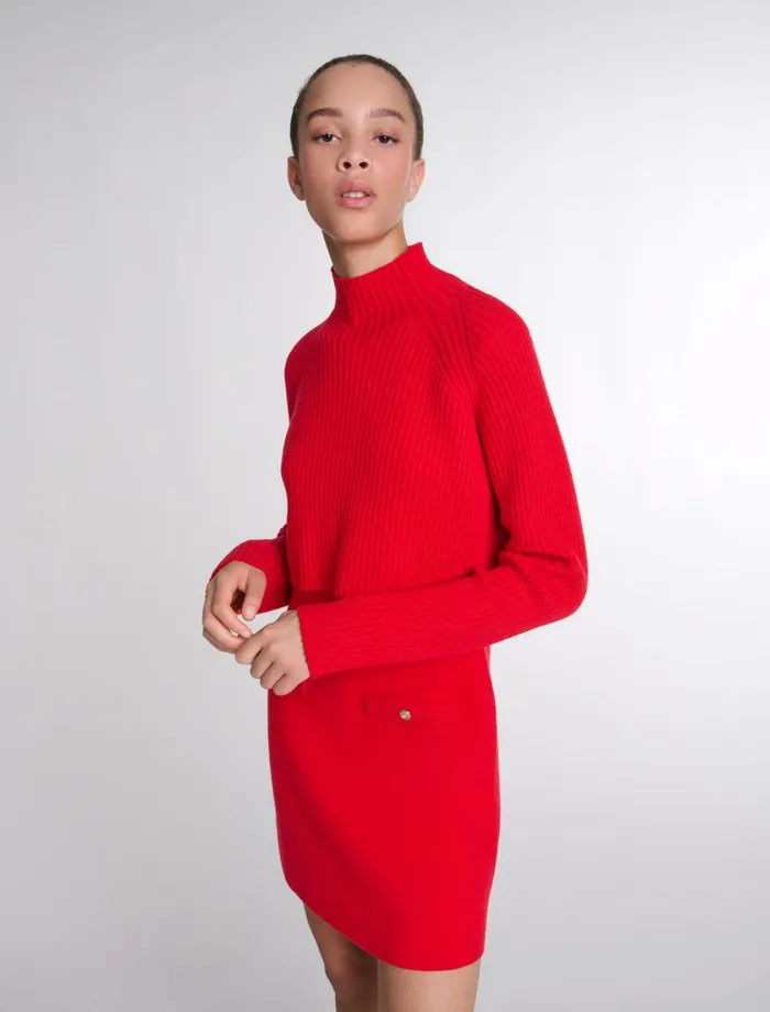 Dresses Women Maje Knit 2In1 Short Dress Red