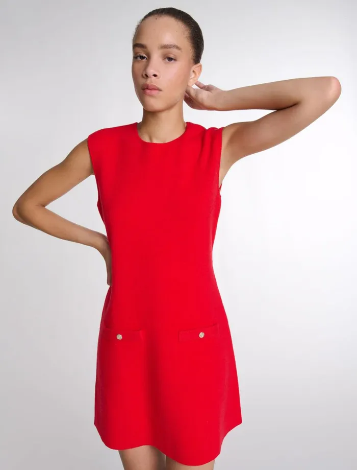 Dresses Women Maje Knit 2In1 Short Dress Red
