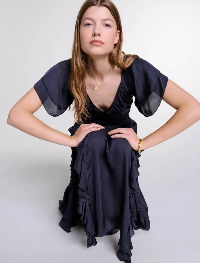 Dresses Women Maje OpenBack Maxi Dress Black