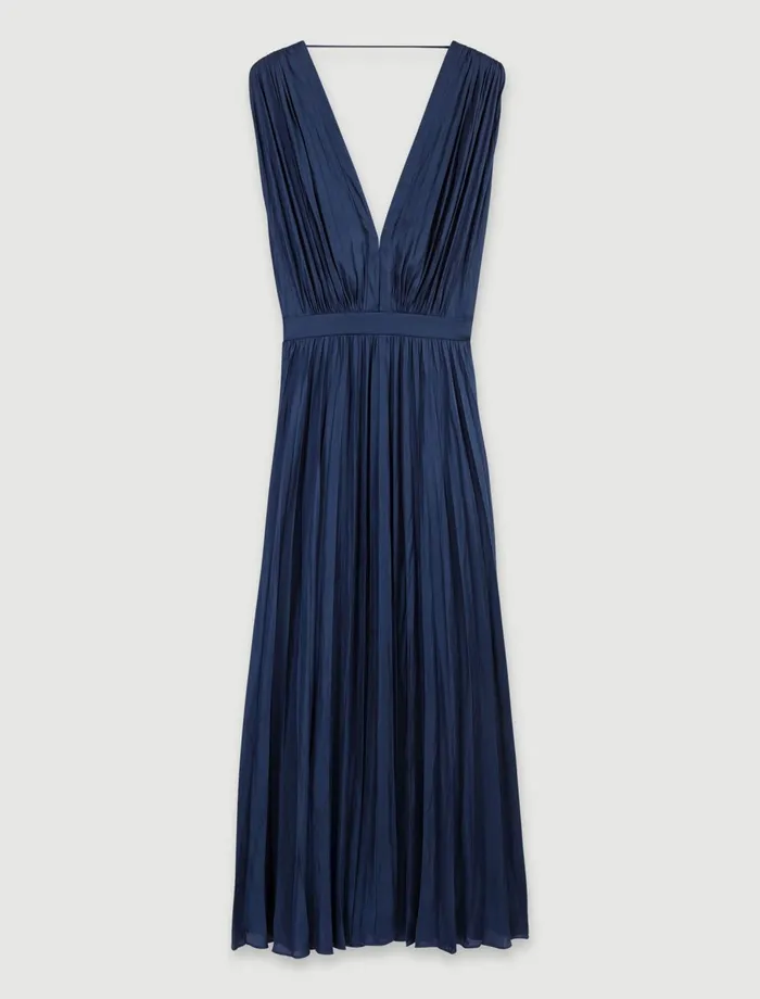 Dresses Women Maje Pleated Maxi Dress Navy