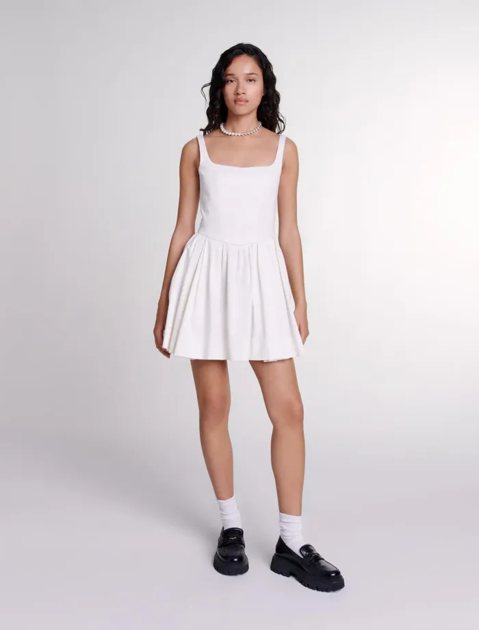 Dresses Women Maje Short Cotton Dress White