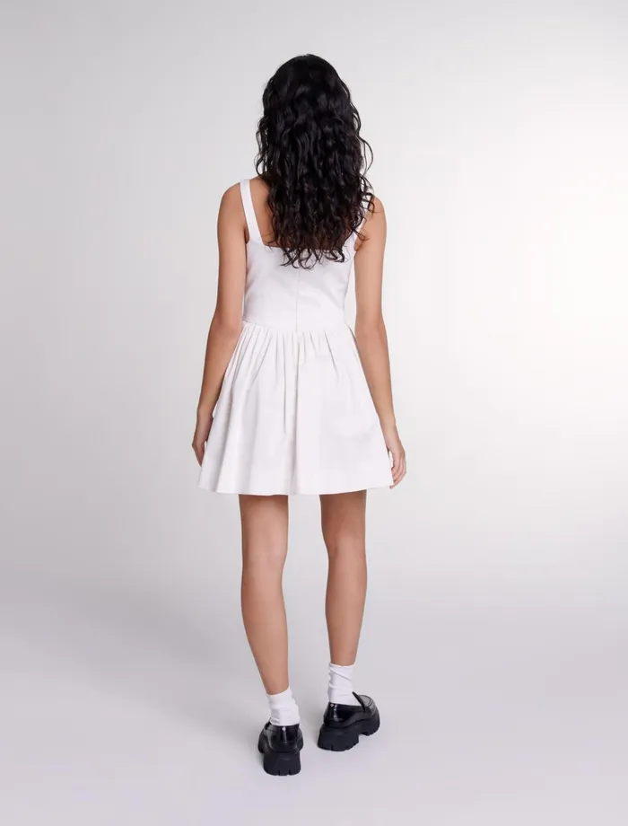 Dresses Women Maje Short Cotton Dress White