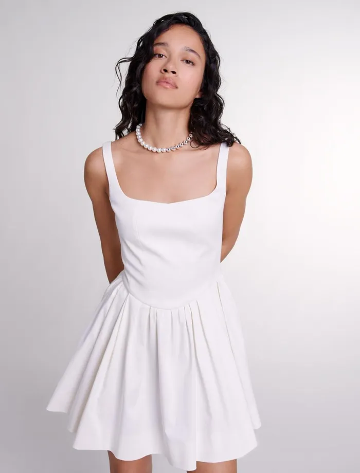 Dresses Women Maje Short Cotton Dress White
