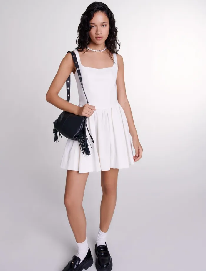 Dresses Women Maje Short Cotton Dress White