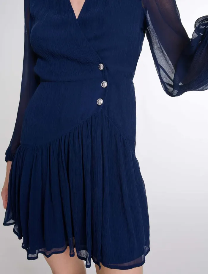 Dresses Women Maje Short Ruffled Dress Navy