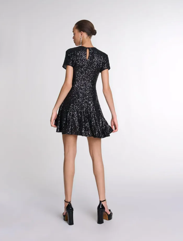 Dresses Women Maje Short Sequin Dress Black