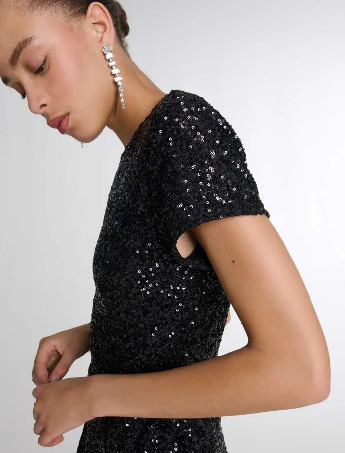 Dresses Women Maje Short Sequin Dress Black
