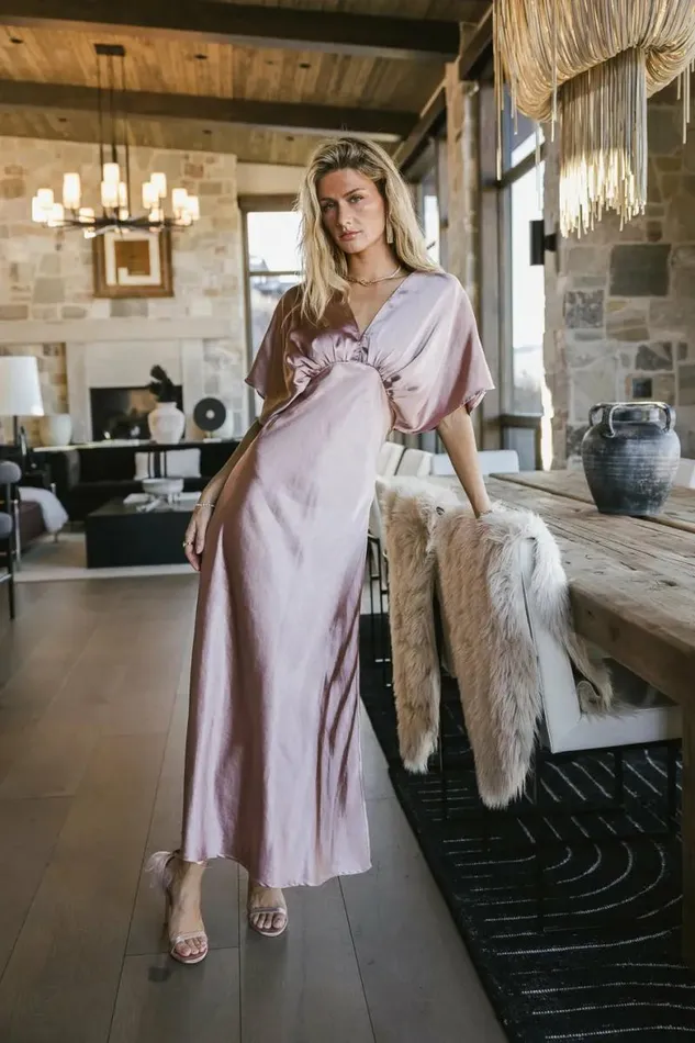 Elora Maxi Dress In Mauve Mauve Women Bohme Dresses
