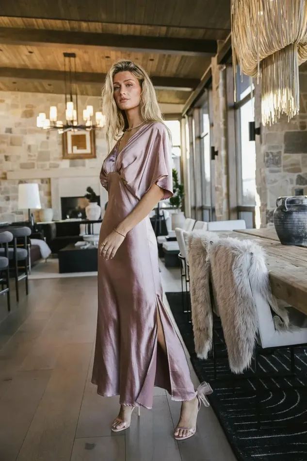 Elora Maxi Dress In Mauve Mauve Women Bohme Dresses