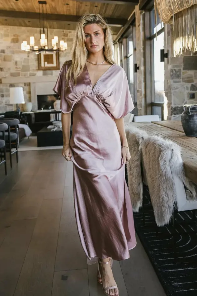 Elora Maxi Dress In Mauve Mauve Women Bohme Dresses