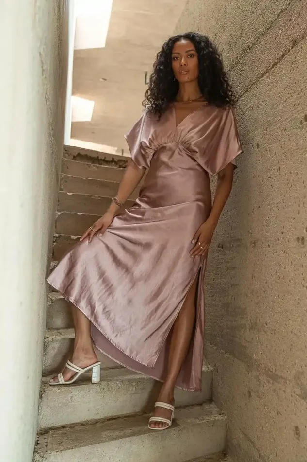 Elora Maxi Dress In Mauve Mauve Women Bohme Dresses