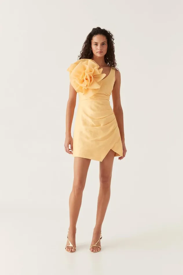 Energy Mini Dress Marigold Yellow Women Aje Wedding Guest Dresses