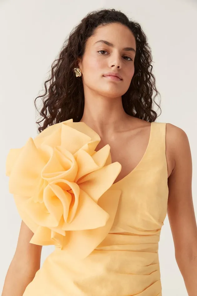 Energy Mini Dress Marigold Yellow Women Aje Wedding Guest Dresses