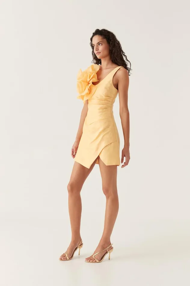 Energy Mini Dress Marigold Yellow Women Aje Wedding Guest Dresses