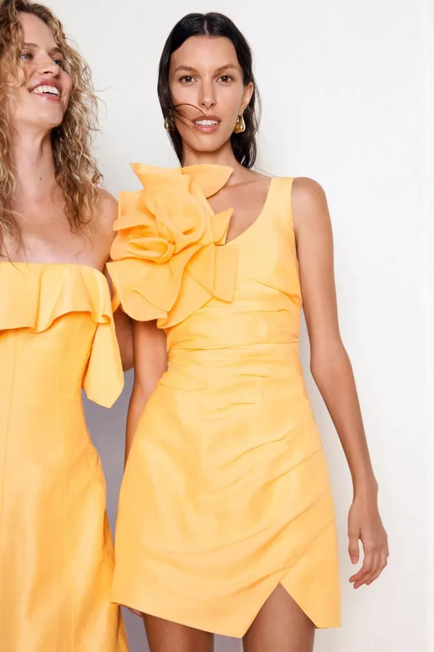 Energy Mini Dress Marigold Yellow Women Aje Wedding Guest Dresses