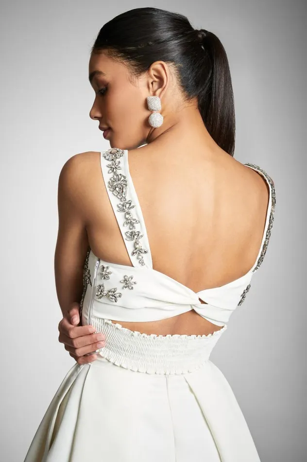 Engagement Party Women Sachin and Babi Embellished Darcy Top 8211 Ivory