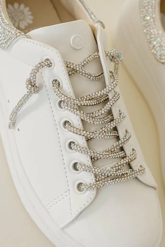 Evalia Rhinestone Sneakers In White White Women Bohme Shoes