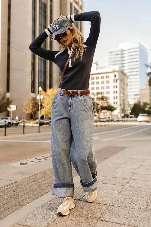 Evan Waffle Knit Top In Navy Navy Women Bohme Tops