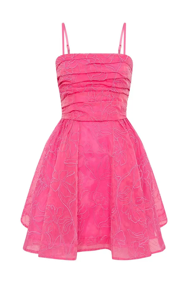 Evangeline Cornelli Mini Dress Protea Pink Women Aje Pink Dresses