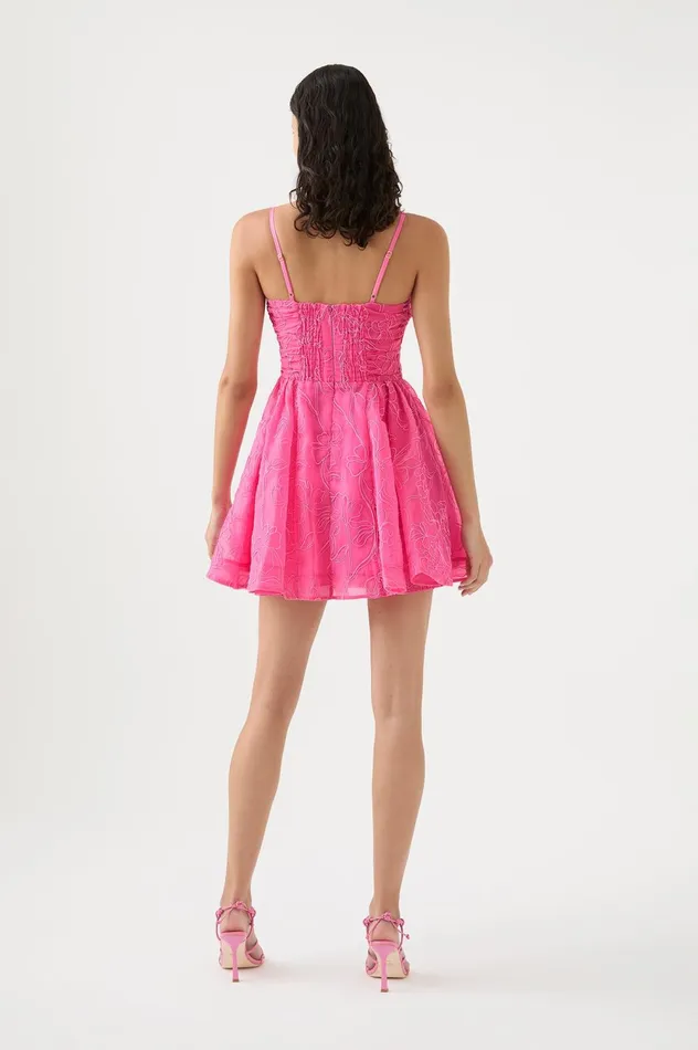 Evangeline Cornelli Mini Dress Protea Pink Women Aje Pink Dresses