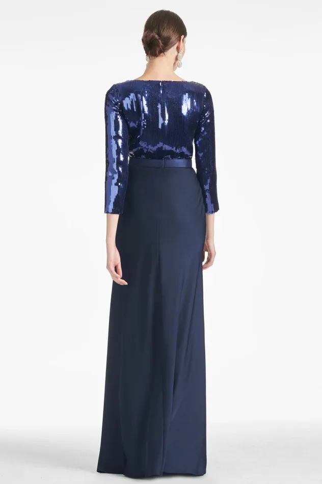 Evening Women Sachin and Babi Christabel Gown 8211 SapphireMidnight