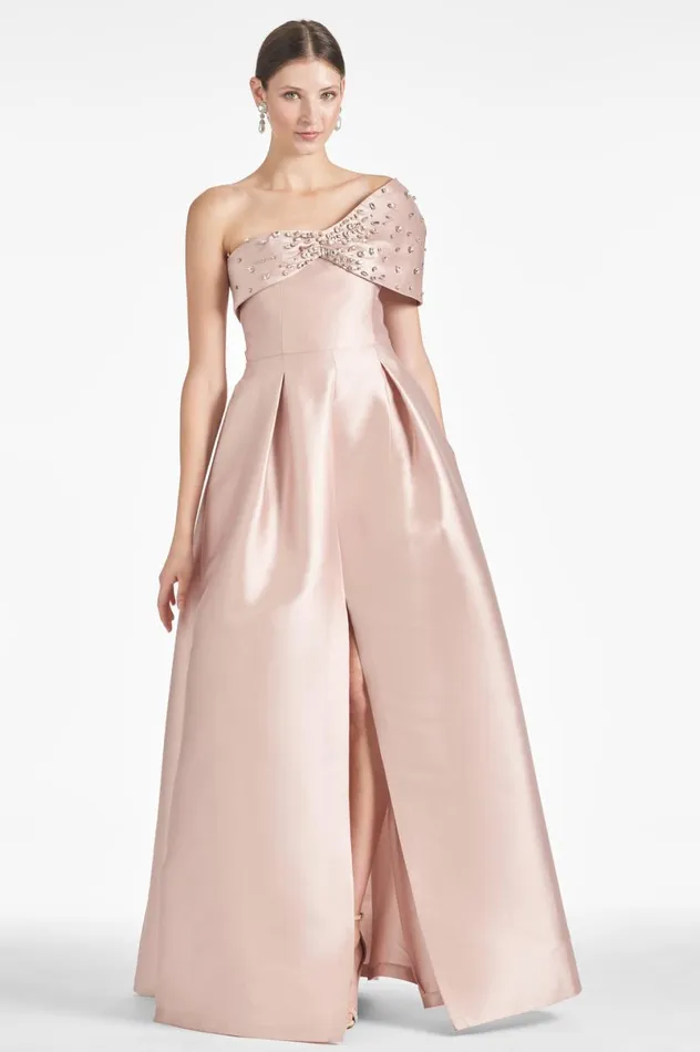 Evening Women Sachin and Babi Delilah Gown 8211 Silver Peony