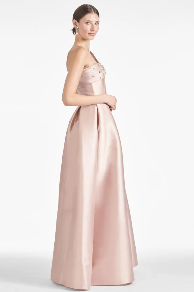 Evening Women Sachin and Babi Delilah Gown 8211 Silver Peony