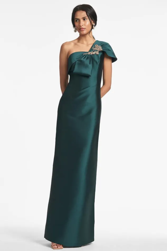 Evening Women Sachin and Babi Ines Gown 8211 Forest Green