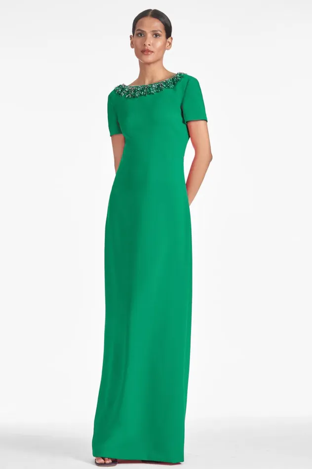 Evening Women Sachin and Babi Shiloh Gown 8211 Cadmium Green