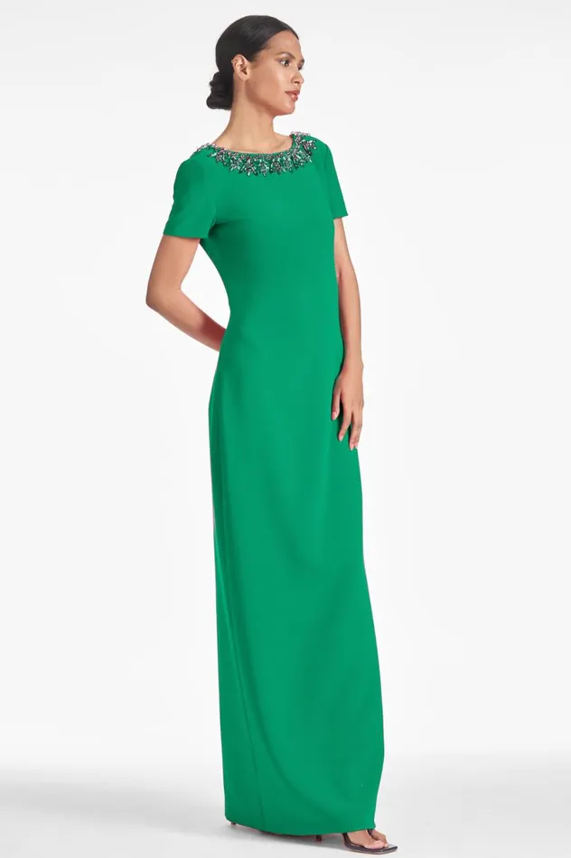 Evening Women Sachin and Babi Shiloh Gown 8211 Cadmium Green